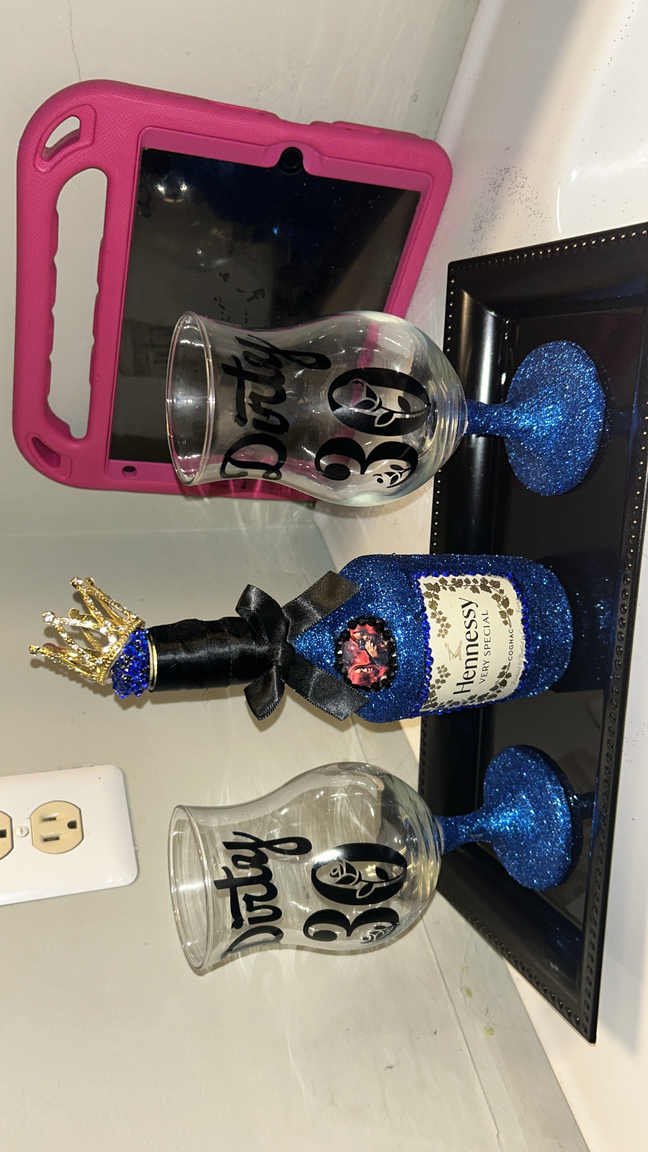 Bottle and wine glass set