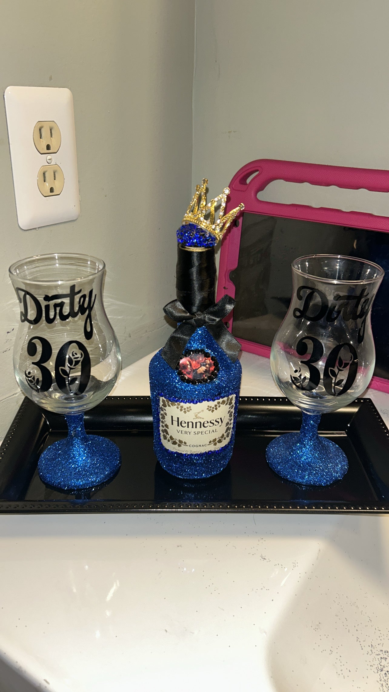 Bottle and wine glass set