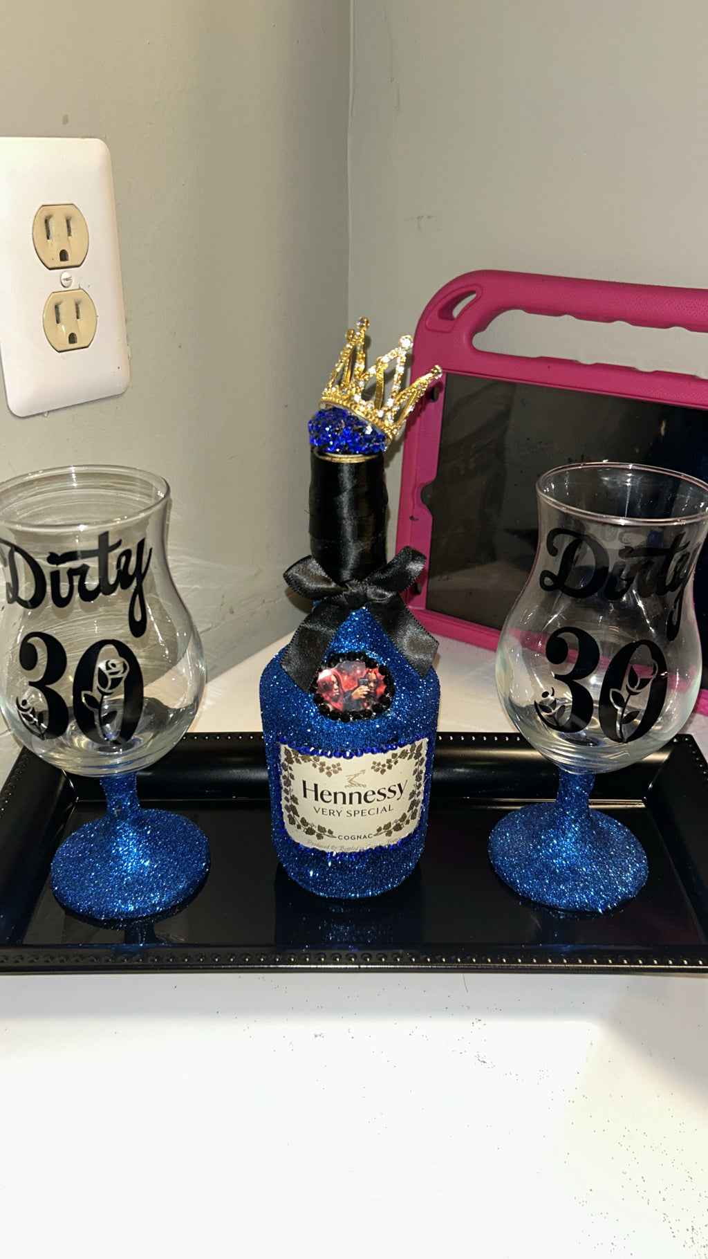 Bottle and wine glass set