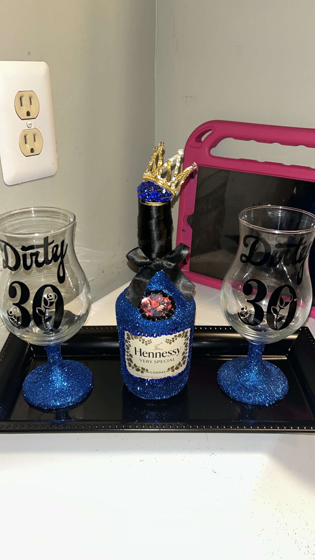 Bottle and wine glass set